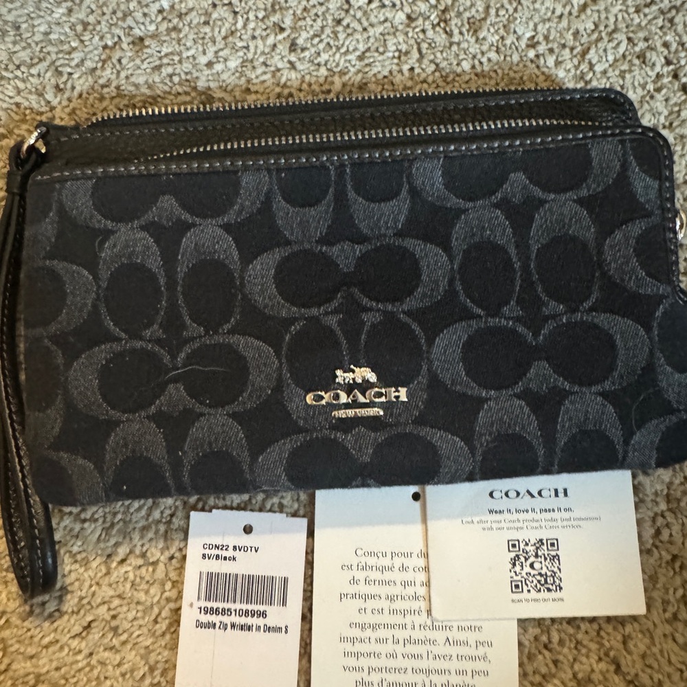 Coach double zip wallet